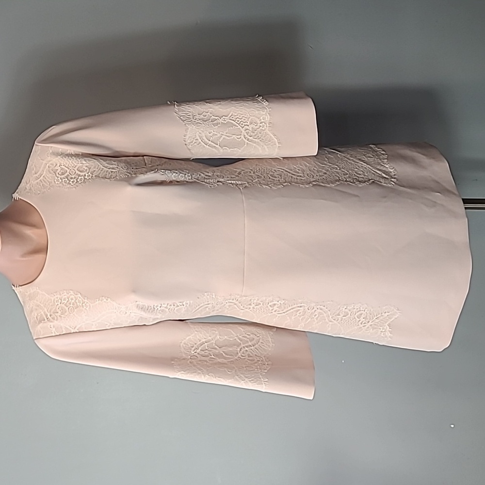 Justicia Ruano‎ Lace Trim Dress Size Coquette Wedding Light Pink Retro Luxury